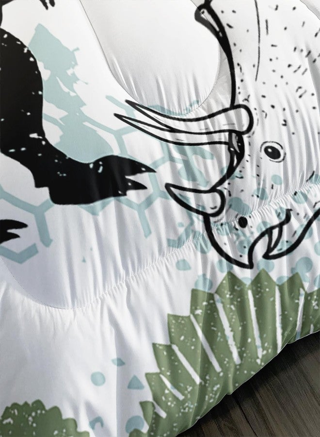 QOOMO 3Pcs Dinosaur Comforter Set Twin,Cartoon Dinosaur Bedding Set for Teens Boys Girls,Dinosaurs Printed Comforter with 2 Pillowcases,Down Alternative,Soft and Lightweight - Image 5