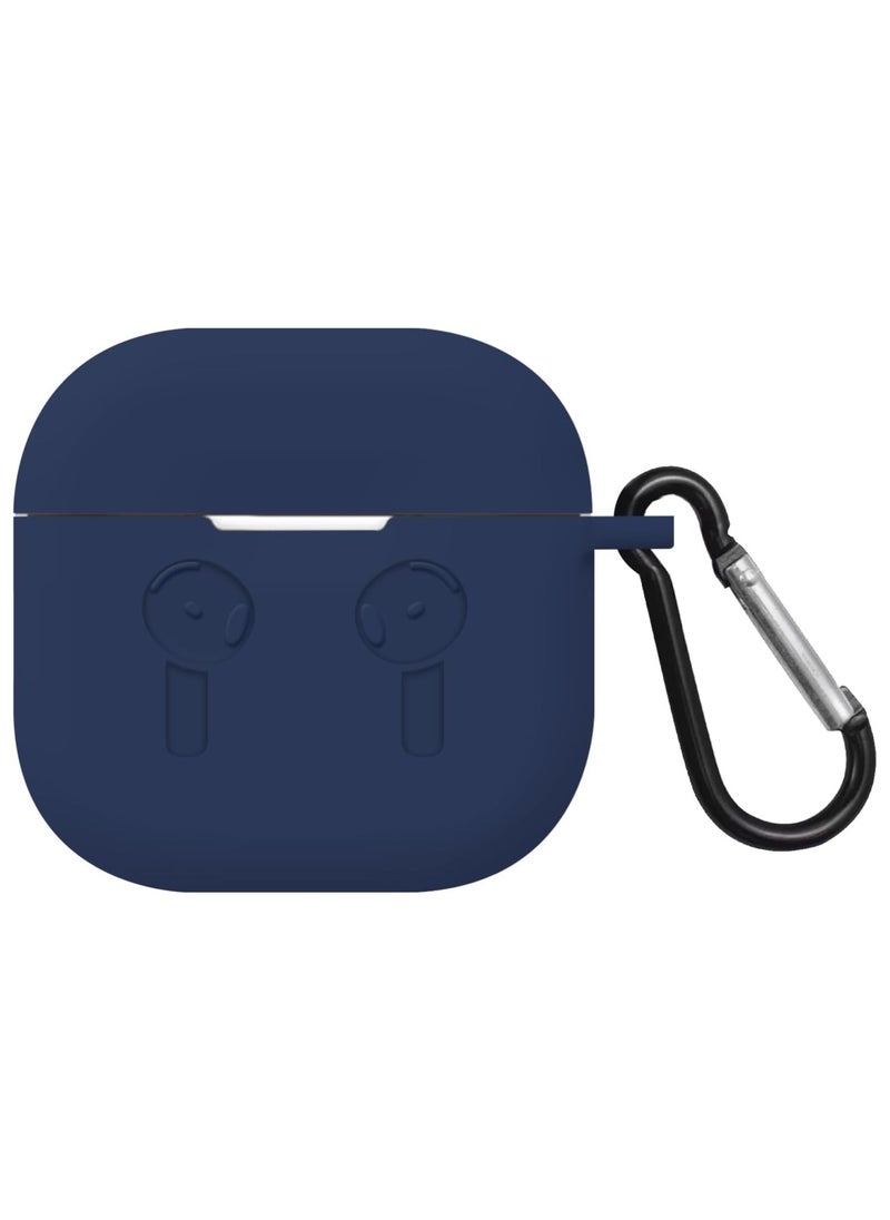 Generic - Silicone Case For AirPods 4, Anti-Shock, Anti-Drop, Anti-Dust, Visible LED Light, Protective Cover with Keychain and Lanyard Compatible With AirPods 4th Generation 2024 (Dark Blue) - Image 1