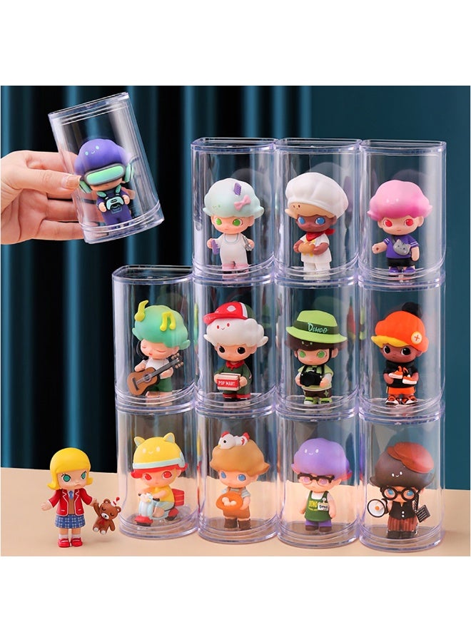 Creative Display Case, Clear Plastic Storage Box for Mini Toys, Collectibles and Miniature Figurine Collection, Stackable Dustproof Display Box for Dolls Height Under 10cm, 12pcs (Clear) - Image 1