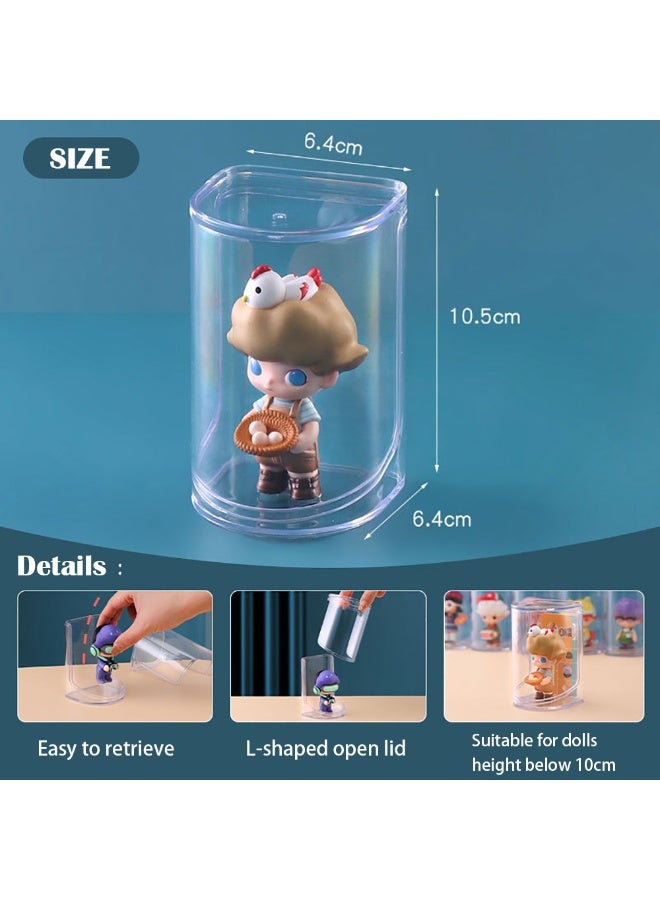 Creative Display Case, Clear Plastic Storage Box for Mini Toys, Collectibles and Miniature Figurine Collection, Stackable Dustproof Display Box for Dolls Height Under 10cm, 12pcs (Clear) - Image 2