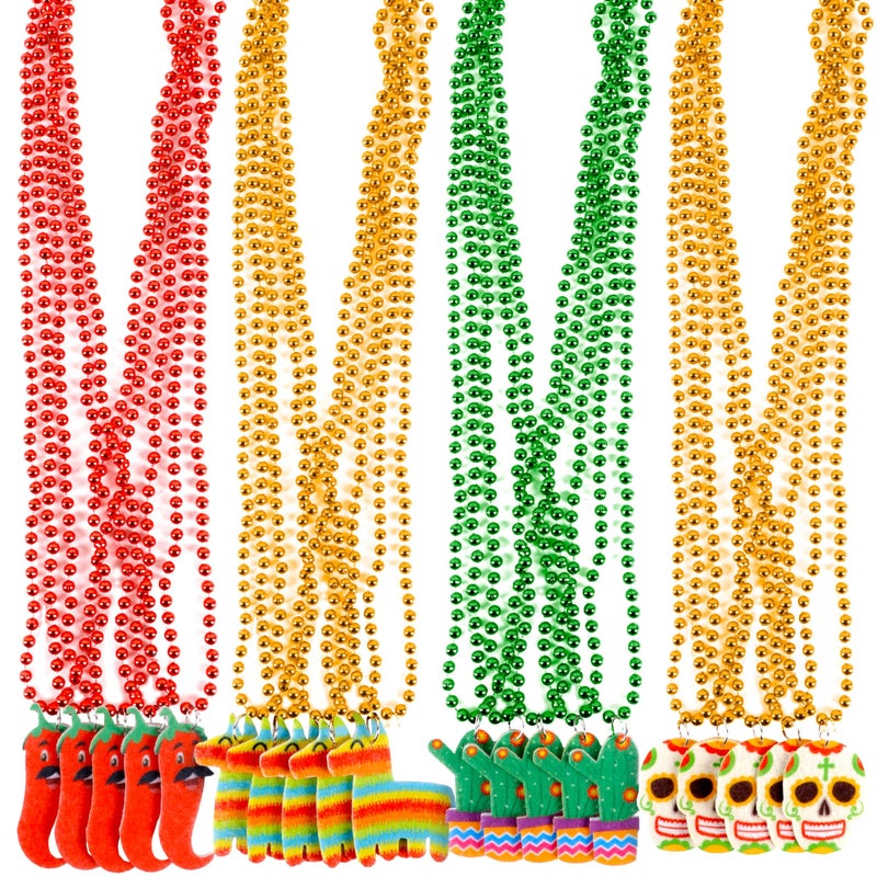 Geefuun 20 PCS Fiesta Party Favors Cinco de Mayo Beads - Mexican Bachelorette Birthday Party Decorations Supplies - Image 1