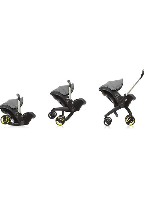 Baby Stroller Lightweight Foldable Multi-Function 4-In-1 Pushchair Two Way Pushable Newborn Baby Cradle Buggies Pram for Infant from Birth to 3 Years Old Grey