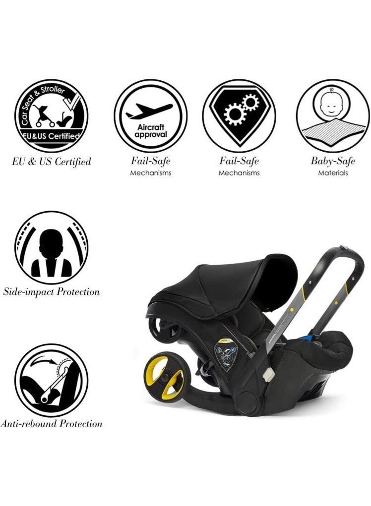BABYCARA Baby Stroller Lightweight Foldable Multi-Function 4-In-1 Pushchair Two Way Pushable Newborn Baby Cradle Buggies Pram for Infant from Birth to 3 Years Old Grey - Image 4