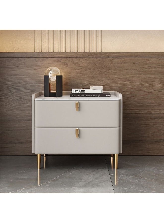 POWER Italian-style, light luxury bedside table with 2 drawers, suitable for bedroom use. - Image 1