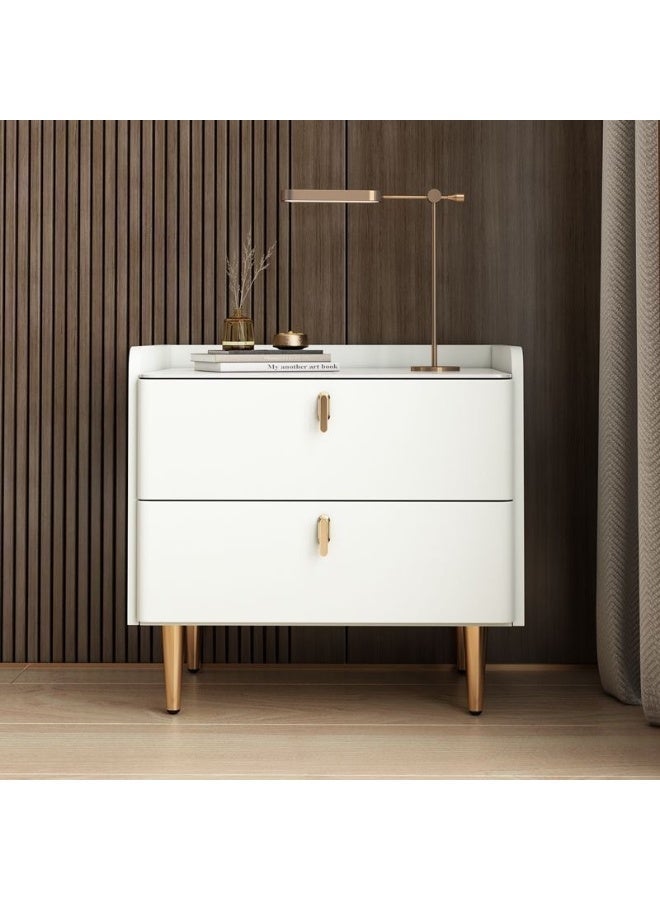POWER Italian-style, light luxury bedside table with 2 drawers, suitable for bedroom use. - Image 1