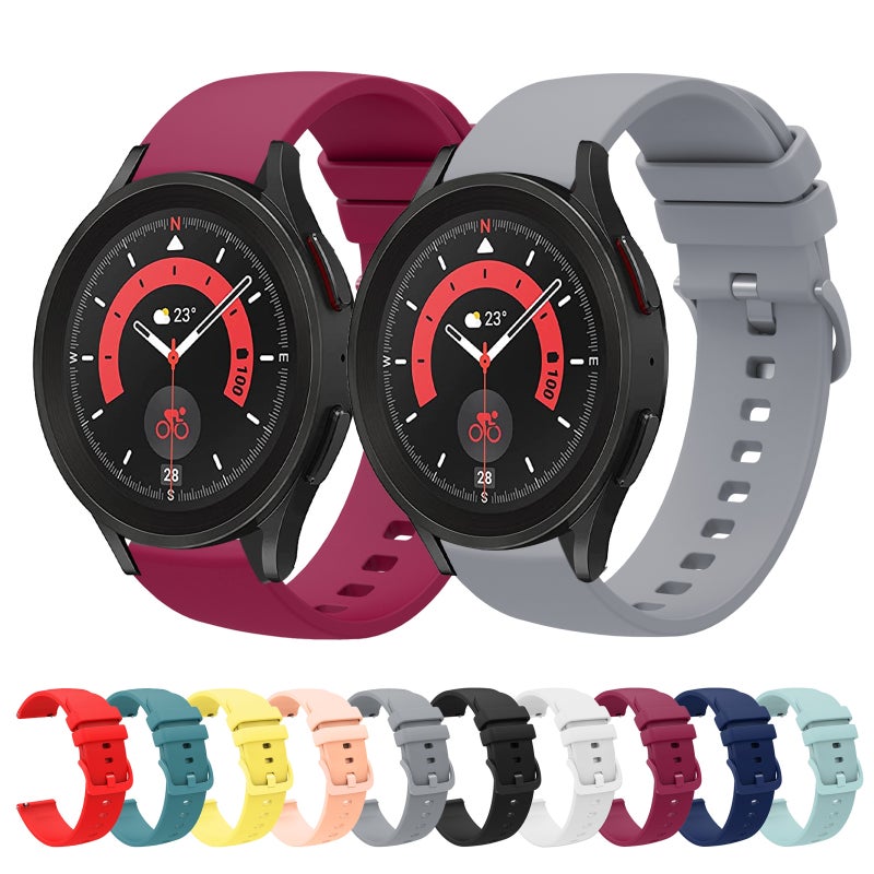 erorex For Samsung Galaxy Watch5 Pro 45Mm 20Mm Solid Color Soft Silicone Watch Band(Pine Green) - Image 3