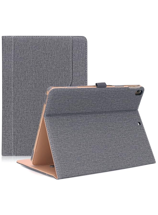 Procases Case For Ipad Air 3Rd Gen 10.5 Inch 2019 Ipad Pro 10.5 Inch 2017 Vintage Pu Leather Stand Folio Cover For Ipad Air 3 Ipad Pro 10.5 Inch Multiple Viewing Angles With Pencil Holder Grey - Image 1