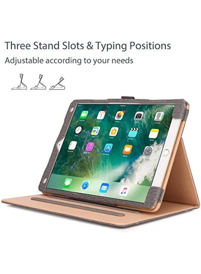 Procases Case For Ipad Air 3Rd Gen 10.5 Inch 2019 Ipad Pro 10.5 Inch 2017 Vintage Pu Leather Stand Folio Cover For Ipad Air 3 Ipad Pro 10.5 Inch Multiple Viewing Angles With Pencil Holder Grey - Image 4