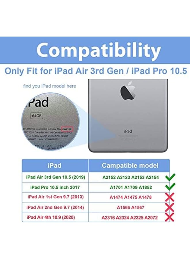 Procases Case For Ipad Air 3Rd Gen 10.5 Inch 2019 Ipad Pro 10.5 Inch 2017 Vintage Pu Leather Stand Folio Cover For Ipad Air 3 Ipad Pro 10.5 Inch Multiple Viewing Angles With Pencil Holder Grey - Image 2