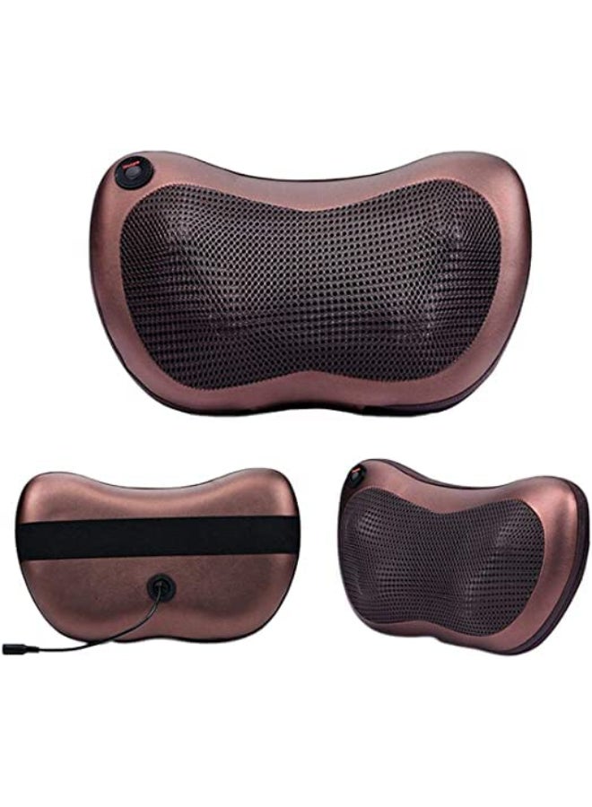 Renewed - Car Home Massage Pillow 8028 for Cervical Neck and Lower Back Relaxation (Brown) - Image 2