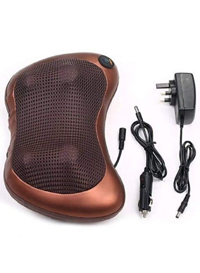Renewed - Car Home Massage Pillow 8028 for Cervical Neck and Lower Back Relaxation (Brown) - Image 5