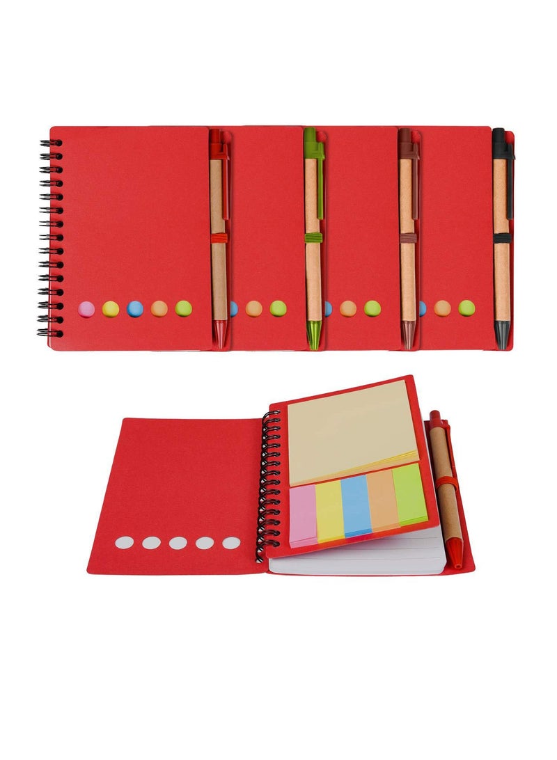 Generic 5 Pcs Coil Notebook With Sticky Note Paper And Pen Student Office Notebook Creative Exercise Notebook（The Color Of The Pen Is Random）  - Image 1