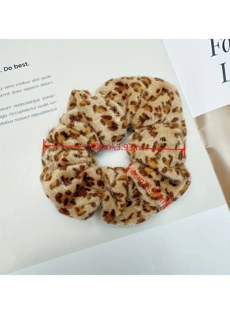 Goolsky 2 قطع رباط شعر فخم بنقشة النمر - حامل ذيل حصان ناعم وقابل للتمدد للنساء والفتيات - مثالي للملابس الكاجوال - Image 5