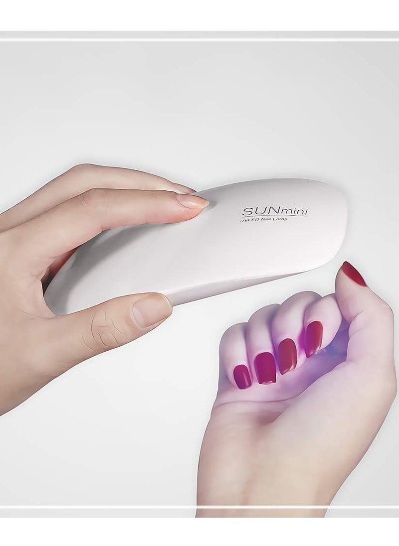 6W UV LED Nail Dryer, Portable Curing Lamp Light Fast Drying for Manicure/Pedicure, 2 Timing Settings 45s/60s, UV Lamp with USB