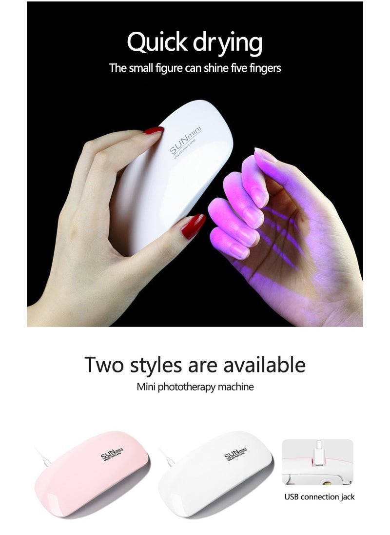 6W UV LED Nail Dryer, Portable Curing Lamp Light Fast Drying for Manicure/Pedicure, 2 Timing Settings 45s/60s, UV Lamp with USB