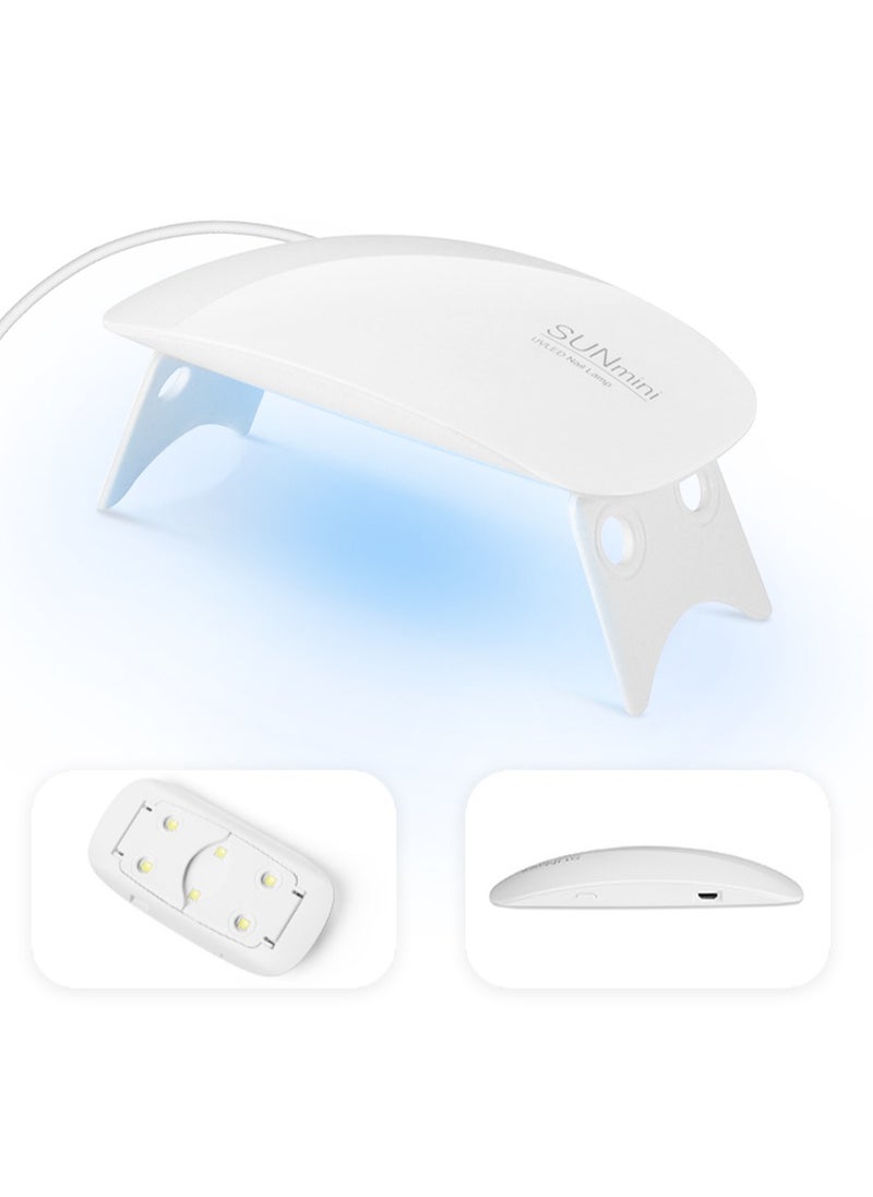 6W UV LED Nail Dryer, Portable Curing Lamp Light Fast Drying for Manicure/Pedicure, 2 Timing Settings 45s/60s, UV Lamp with USB