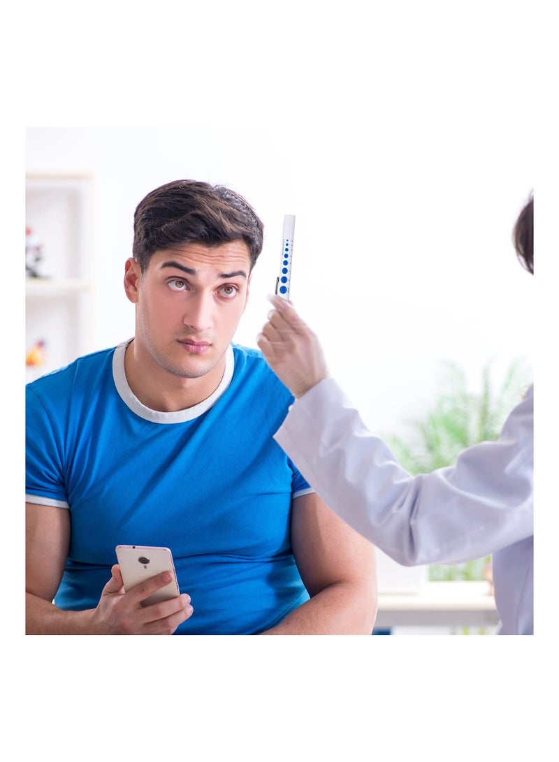 SYOSI قلم إضاءة للممرضات، مع مقياس حدقة العين ومسطرة، قلم إضاءة تشخيصي للاستخدام مرة واحدة، للطلاب، ومدارس الأطباء، وخفيف الوزن ومرفق ببطارية، وعدسة دقيقة للمنزل ودور رعاية المسنين والتخييم (عبوة من 12 قطعة) - Image 3