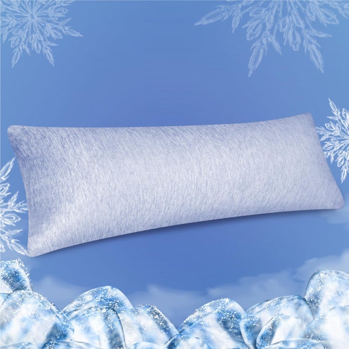 BODY COOLING PILLOW CASES FOR HOT SLEEPERS 20X54 INCHES BREATHABLE BODY COOLING PILLOW COVERS WITH HIDDEN ZIPPER BOTH SIDES QMAX045 IDEAL FOR NIGHT SWEATS BLUE