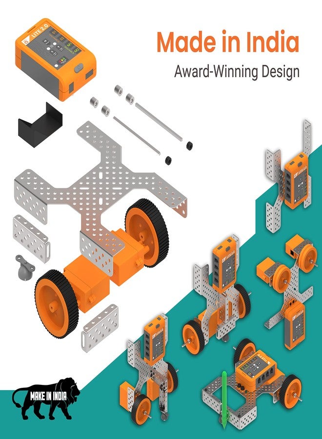 Avishkaar ABot, 5-in1 DIY Robotics & Coding Kit for Kids Aged 8-12, Controlled with Mobile App & Desktop Software, 50+ Parts, Learning & Educational STEM Kit, Made in India - Image 4