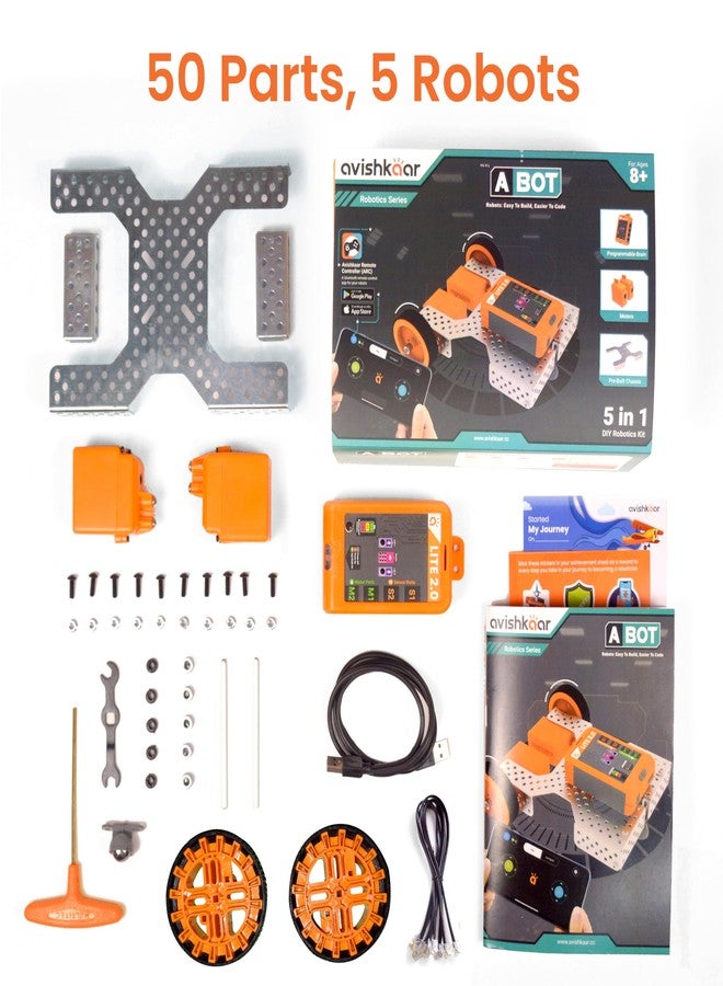 Avishkaar ABot, 5-in1 DIY Robotics & Coding Kit for Kids Aged 8-12, Controlled with Mobile App & Desktop Software, 50+ Parts, Learning & Educational STEM Kit, Made in India - Image 3