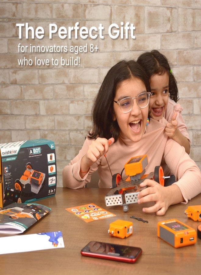 Avishkaar ABot, 5-in1 DIY Robotics & Coding Kit for Kids Aged 8-12, Controlled with Mobile App & Desktop Software, 50+ Parts, Learning & Educational STEM Kit, Made in India - Image 2