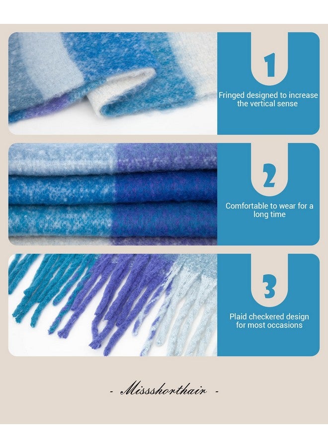 MissShorthair Oversized Chunky Scarf For Women Winter Warm Colorful Blanket Big Scarfs Plaid Thick Scarves Soft Fluffy Shawl - Image 3
