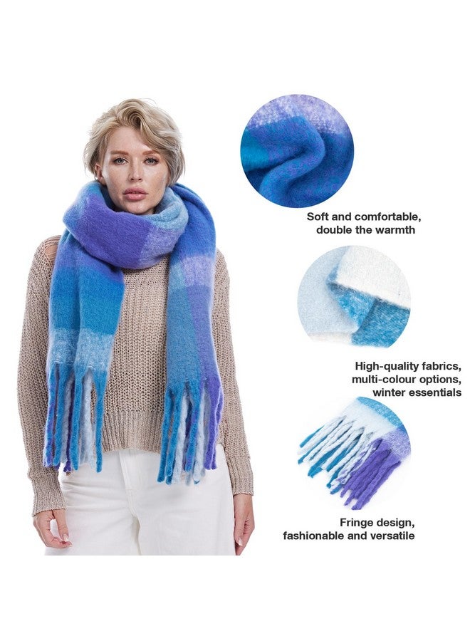 MissShorthair Oversized Chunky Scarf For Women Winter Warm Colorful Blanket Big Scarfs Plaid Thick Scarves Soft Fluffy Shawl - Image 2