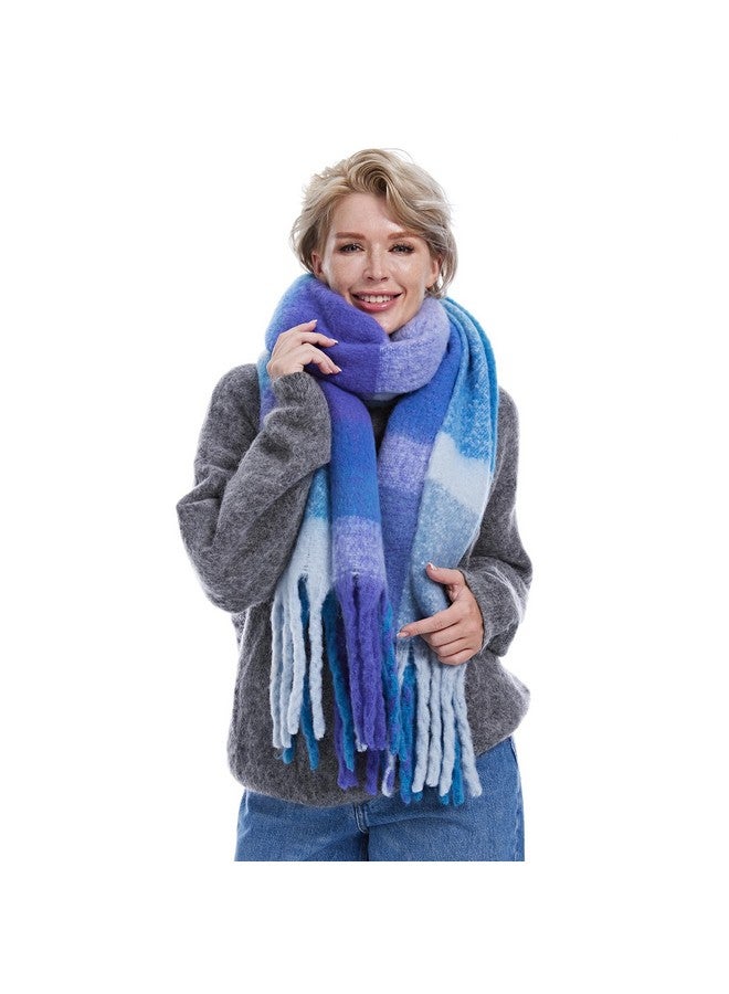 MissShorthair Oversized Chunky Scarf For Women Winter Warm Colorful Blanket Big Scarfs Plaid Thick Scarves Soft Fluffy Shawl - Image 1