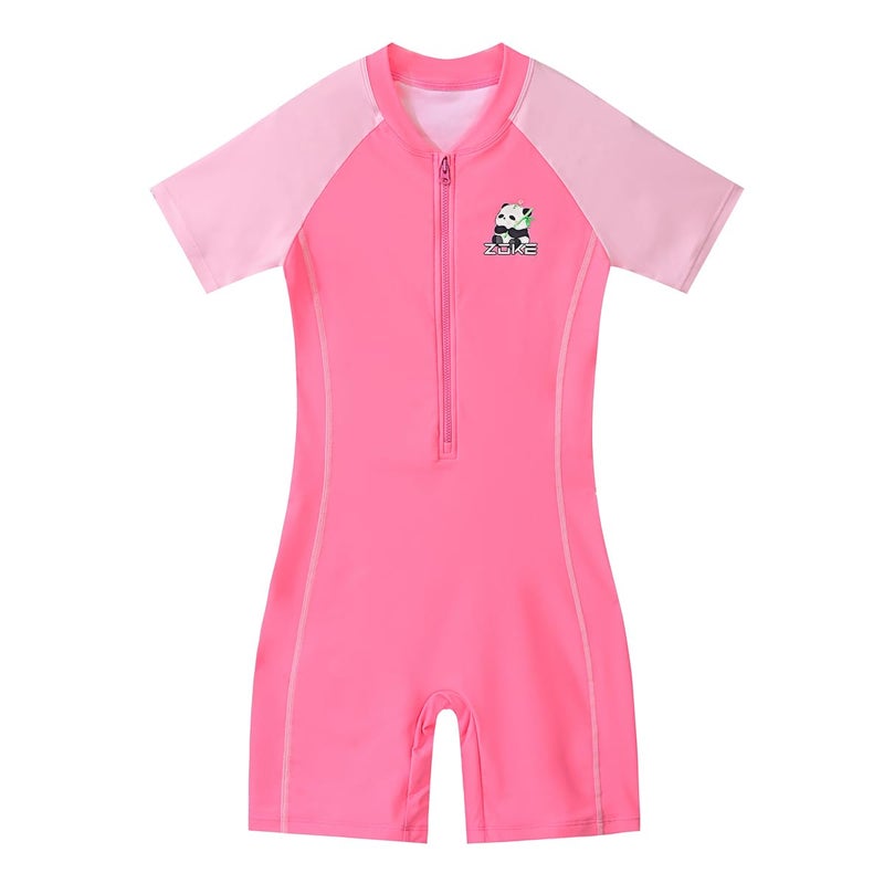 karrack Girls One Piece Rash Guard Swimsuit Kid Water Sport Long Sleeve Zip Swimsuit UPF 50 Sun Protection Bathing Suits