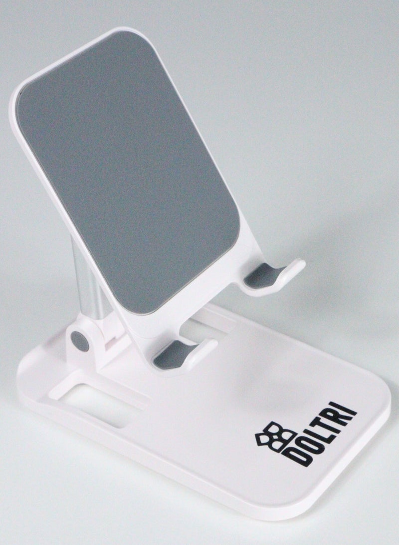 دولتري حامل الهاتف والكمبيوتر اللوحي القابل للطي (أبيض) - Image 2