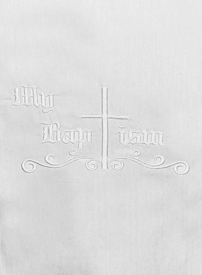 Pink Princess Made in USA - Baptism Towel for Girls and Boys - Baby White Christening Blanket - 100% Cotton Baptismal Towels - LDS - Image 3