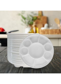 SPARK IT HOME Spark It Home Disposable Plates, Eco-friendly, Compostable Party Plates, Biodegradable,100% Natural Sugarcane, Everyday Tableware, Heavy Duty, Microwave Freezer Safe 50 Pieces (10 Inch 9 compartments)  - Image 2