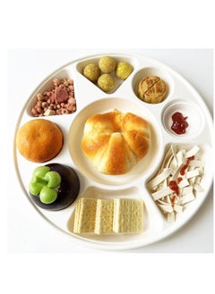SPARK IT HOME Spark It Home Disposable Plates, Eco-friendly, Compostable Party Plates, Biodegradable,100% Natural Sugarcane, Everyday Tableware, Heavy Duty, Microwave Freezer Safe 50 Pieces (10 Inch 9 compartments)  - Image 3