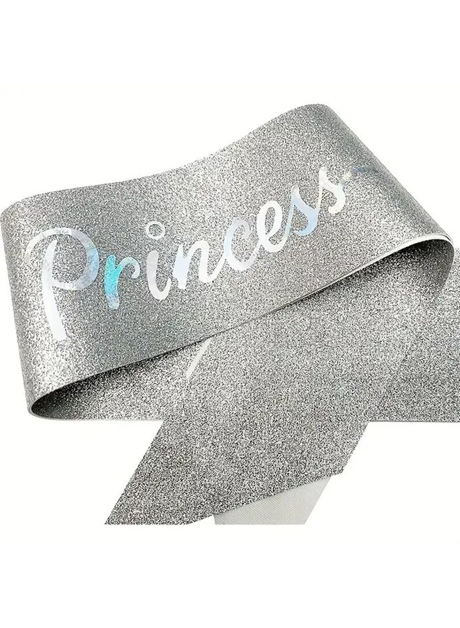 Silvery Shiny Birthday Belt For Women Princess Party With Foil Pieces 18 21 30 40 50 60 70 80 Years - Image 4