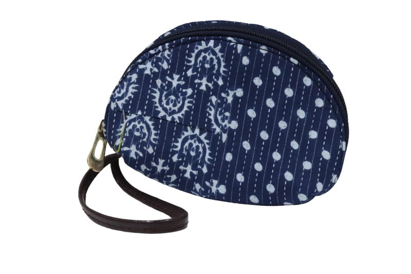 SHIVKARI Women's Ladies Traditional Ikkat Cotton 5 Pieces Combo Bag (Blue & White) - Image 5
