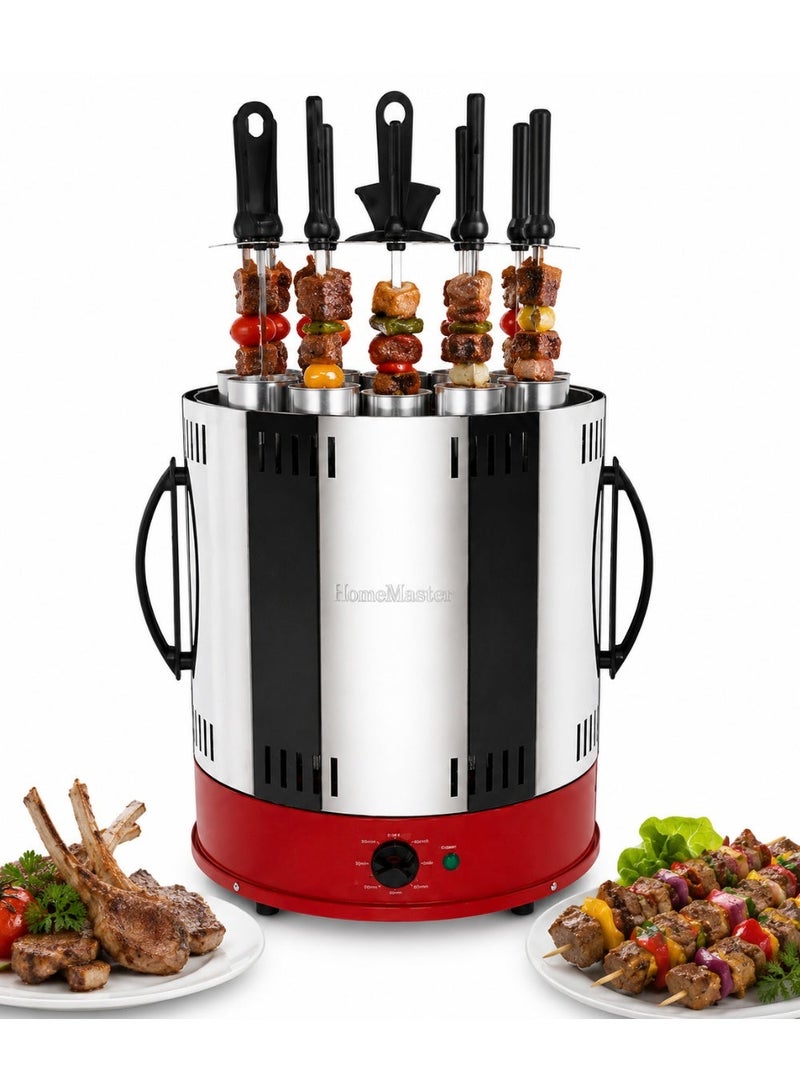 Home Master Electric BBQ Grill 12 Skewers 1800W – Large Rotating Stainless Steel Kebab & Meat Grill for Fast Indoor Grilling, Model HM-022 - Image 3