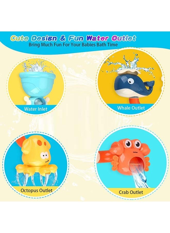 Hihonor - Bath Toys for Toddlers 2 3 4 5 Years Baby Kids Boys and Girls, Bathtub Toy for Age 4-8 DIY Pipes Tubes Bath Time Water Toys with Color Box Birthday Gift - Image 1