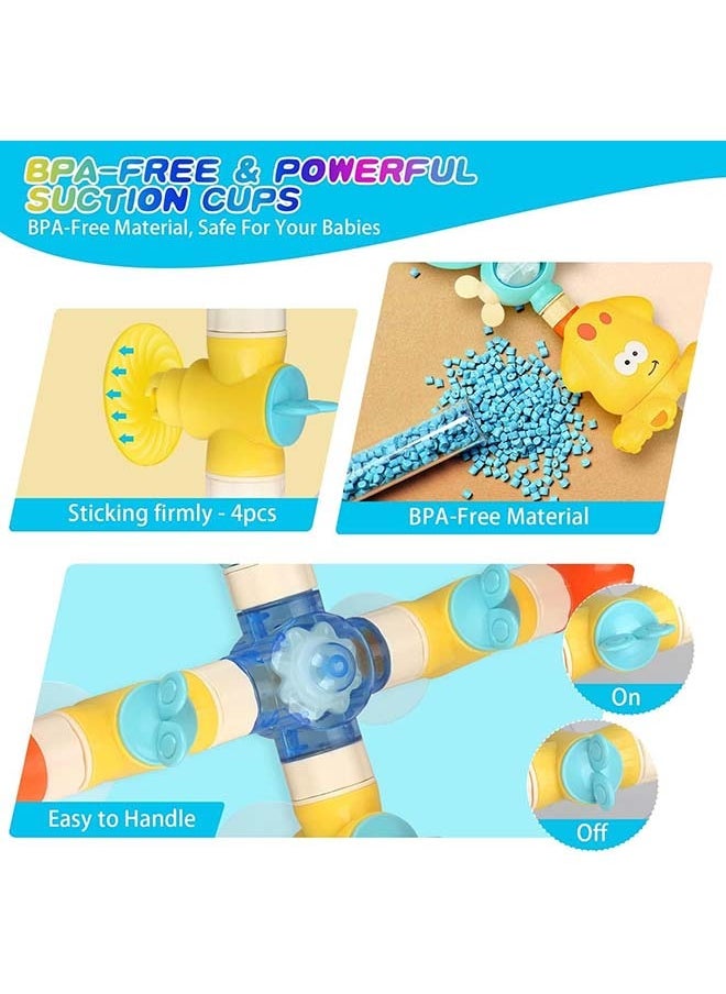 Hihonor - Bath Toys for Toddlers 2 3 4 5 Years Baby Kids Boys and Girls, Bathtub Toy for Age 4-8 DIY Pipes Tubes Bath Time Water Toys with Color Box Birthday Gift - Image 1