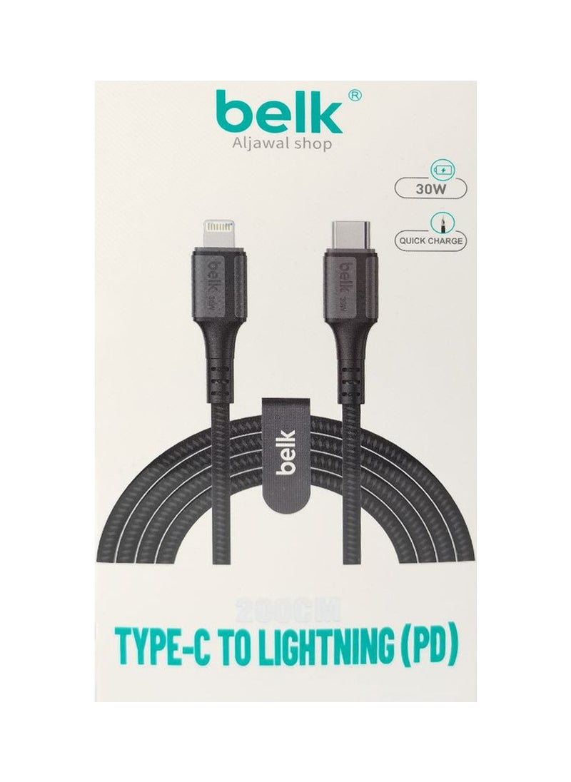 كابل BELK Type-C to Lightning (PD) – شحن سريع ونقل بيانات بقوة 30 وات - pzsku/ZF21DE872CAFE4BC13263Z/45/_/1737732011/5eb935b9-7885-460e-b435-f3265e44eaa4