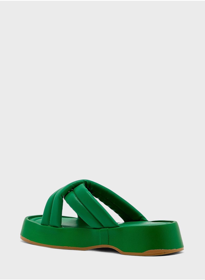 Ginger - Cross-Over Flat Slider Sandal - Image 1
