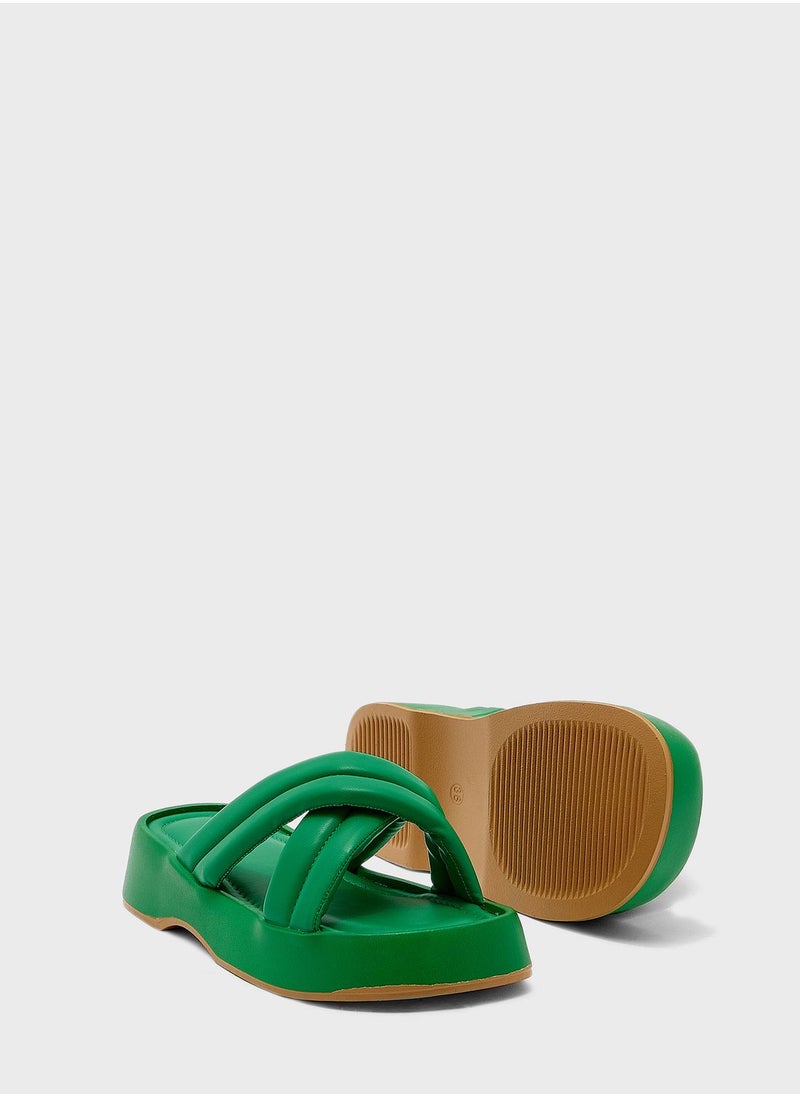 Ginger - Cross-Over Flat Slider Sandal - Image 1