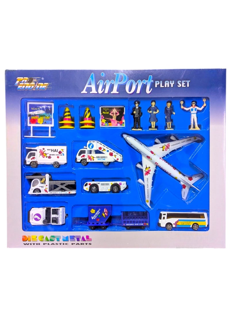 Toy Box Airport Pull Back Car Toys With Plane Force Toy Set Rescue Vehicles For Kids 