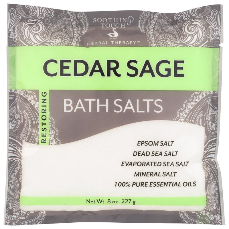 Soothing Touch Bath Salts Pouch Cedar Sage 8 Ounce