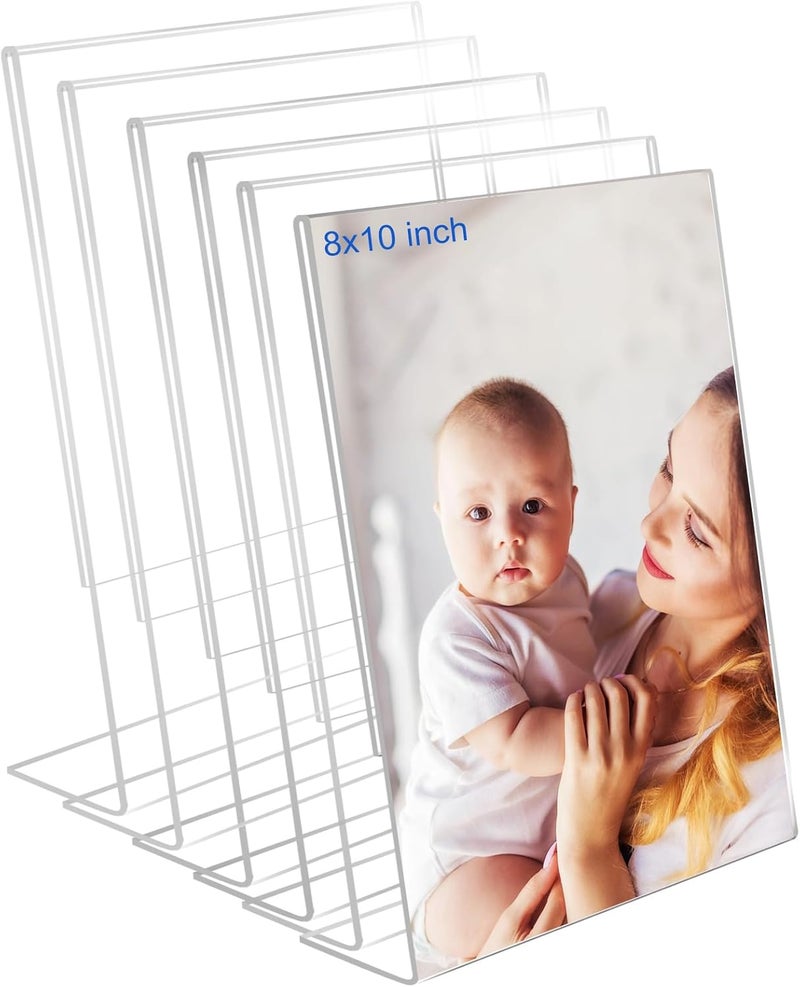 TPGP إطارات صور أكريليك بوليديري 8x10، مجموعة من 6 حوامل عرض شفافة بدون إطار - Image 1