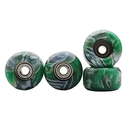 RACOFSB Fingerboard Wheels with Bearing CNC Lathed Swirl Color New Material (Green mix) - Image 1