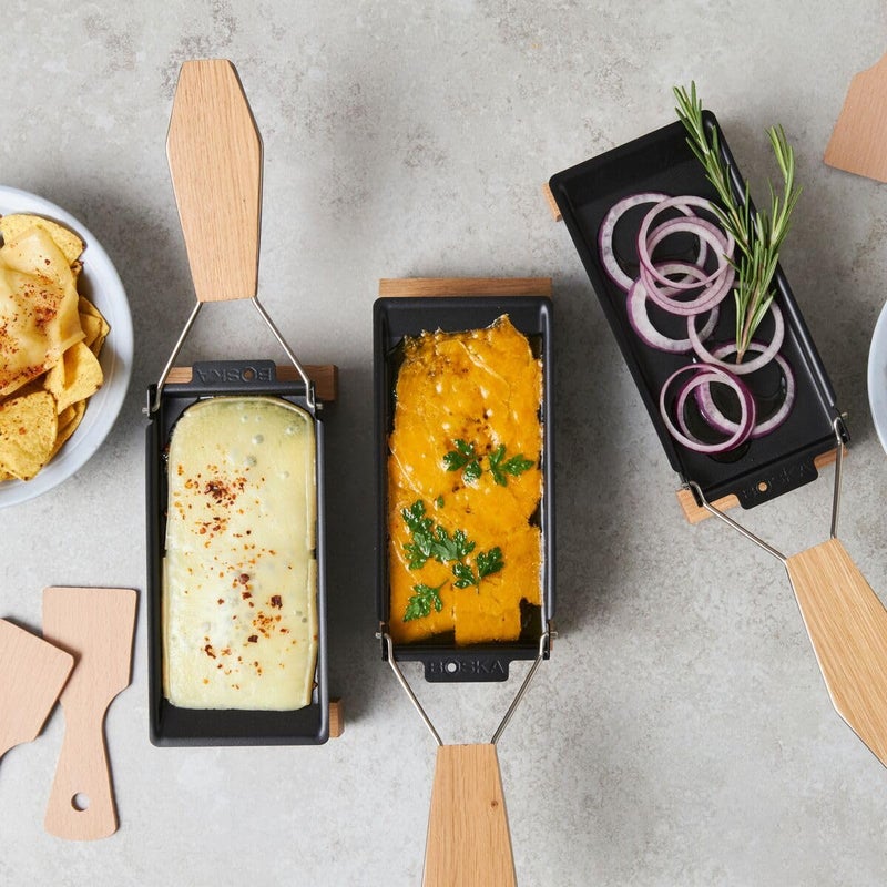 Boska Raclette Grilling Set - Partyclette To Go Set - Suitable for Cheese, Meat, Fish, and Vegetables - Portable Non-Stick - Dishwasher Safe Wedding Registry Items - Image 3
