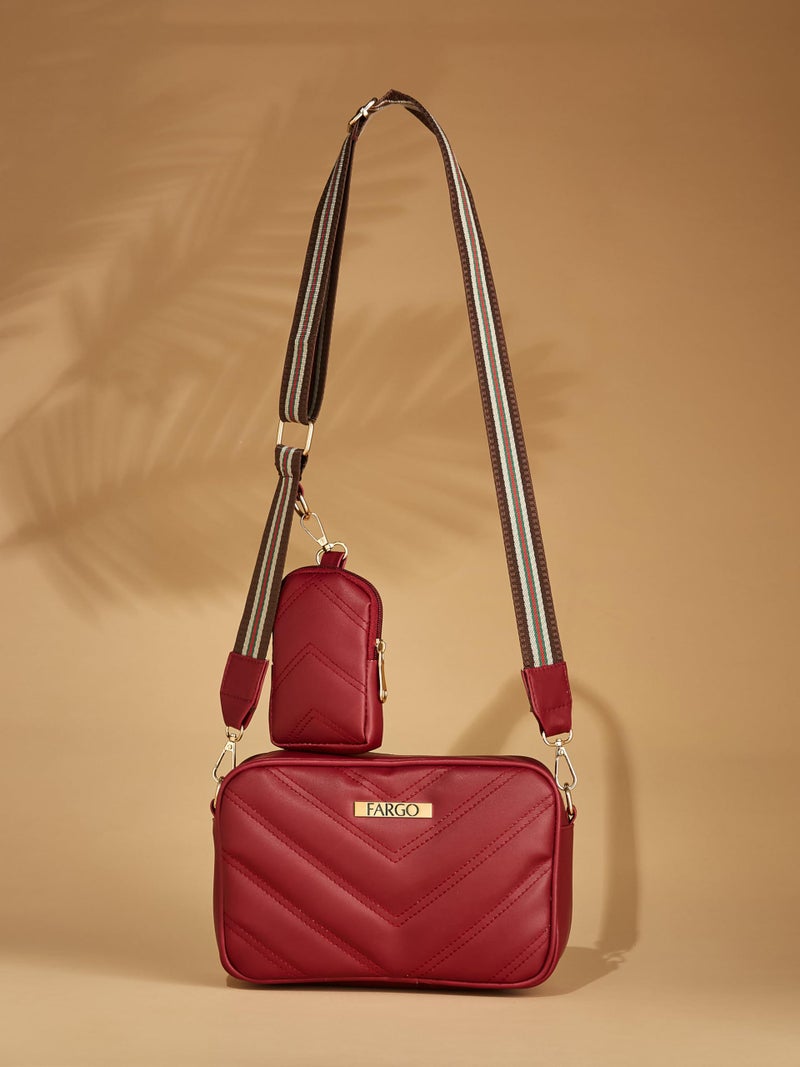 Fargo Stylish Sling Bag for Women Ladies purse for women & girls (Maroon) - Image 3