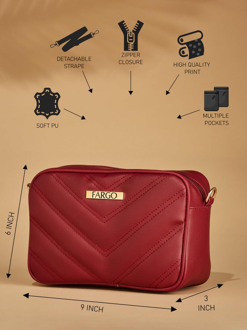 Fargo Stylish Sling Bag for Women Ladies purse for women & girls (Maroon) - Image 5