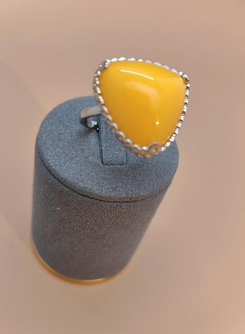 general Triangular Copper 18K Gold Men's Beeswax Open Ring - Image 1