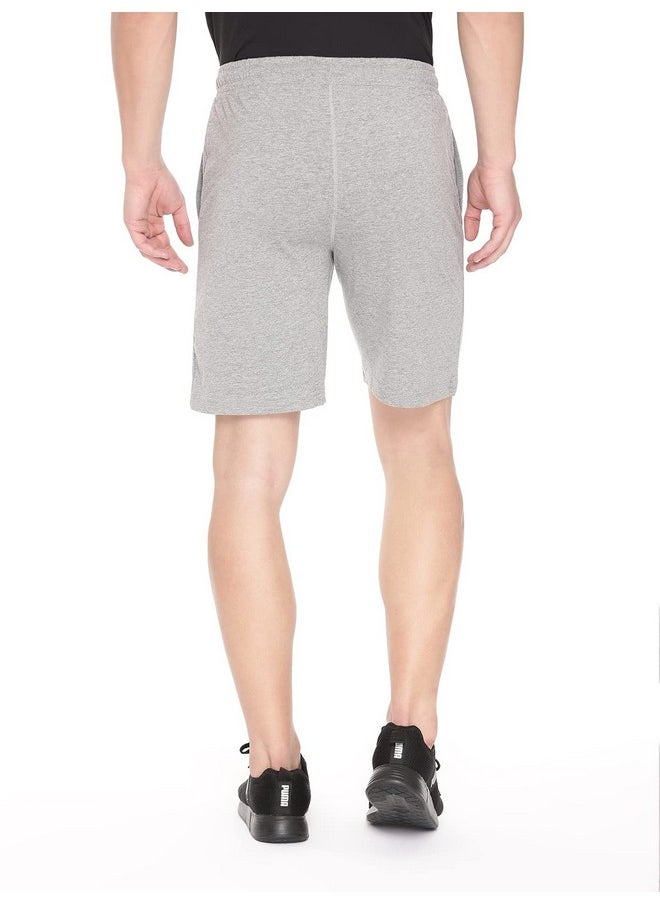 Pepe Jeans Pepe Jeans Athleisure Men Knit Cotton Stretch Shorts | Breathable Cotton Jersey, Gym and Casual Wear | with Drawstring and Zip Pocket in Grey Melange - M  - Image 3